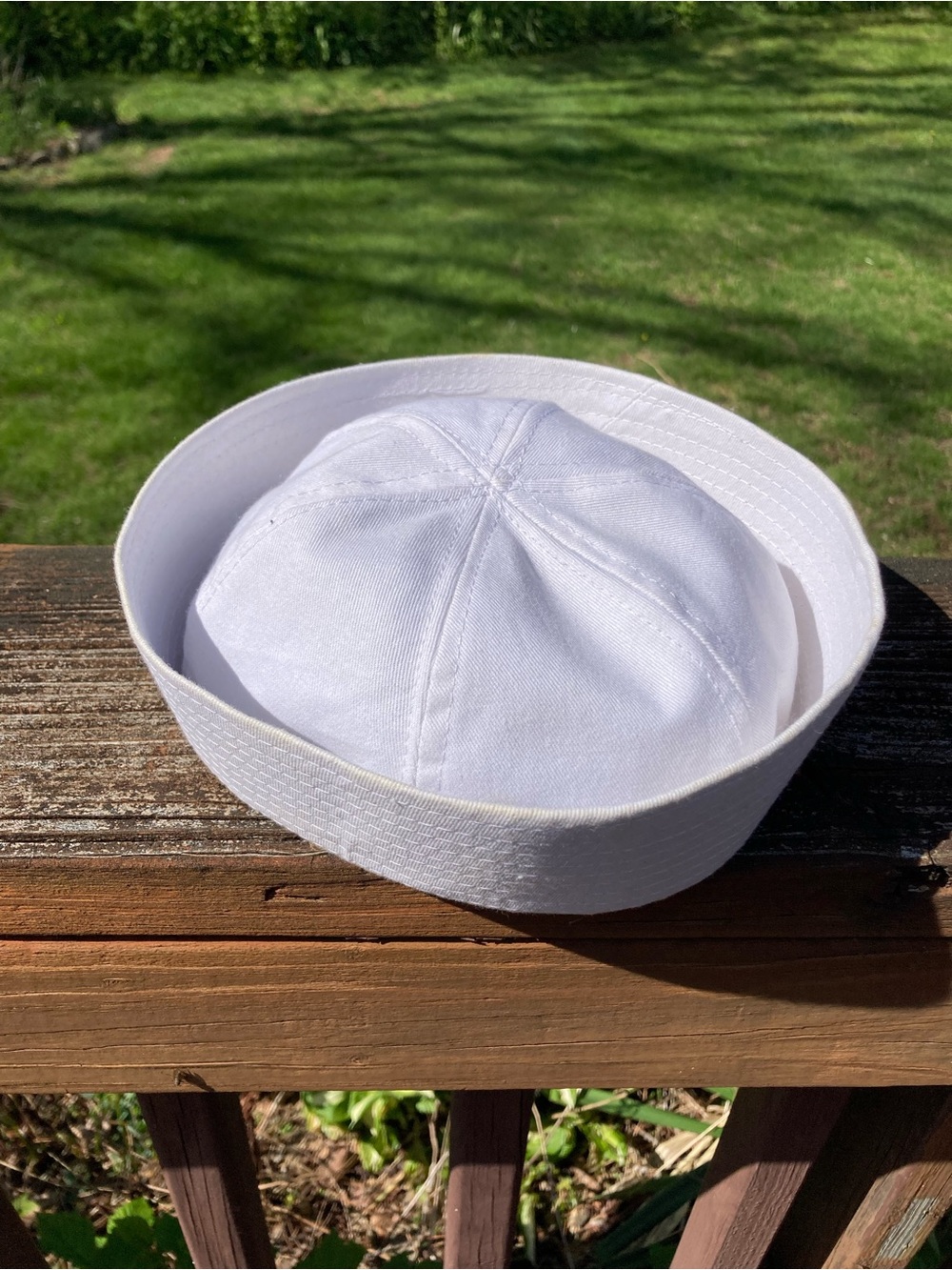 Vintage CAROLE AMPER/TOUCAN HATS Classic White Sailor Hat - Cotton Deck Cap
